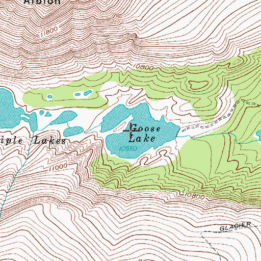 Topographic Map of Goose Lake, CO