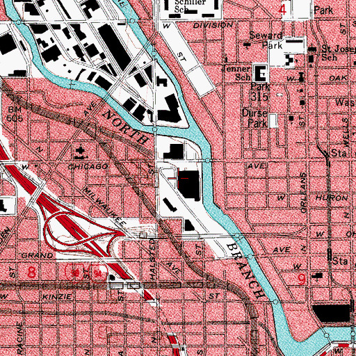 Topographic Map of Cook County, IL