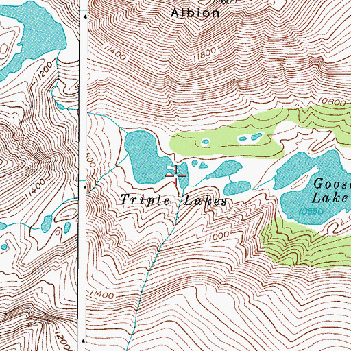 Topographic Map of Triple Lakes, CO