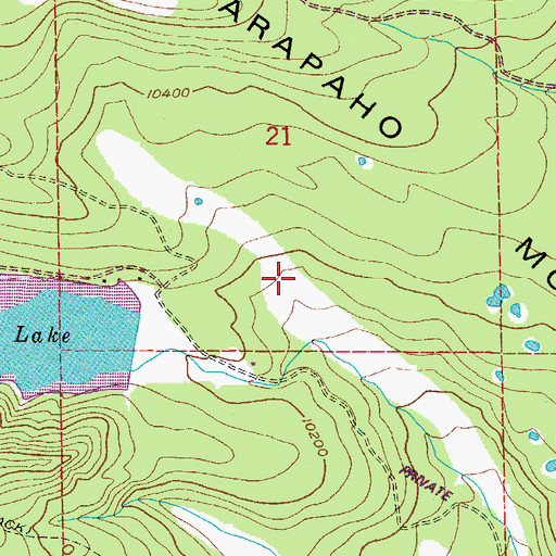 Topographic Map of Arapaho Moraine, CO