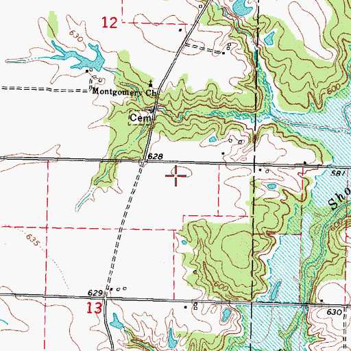 Topographic Map of Montgomery County, IL
