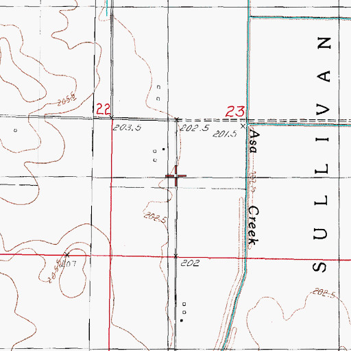 Topographic Map of Moultrie County, IL