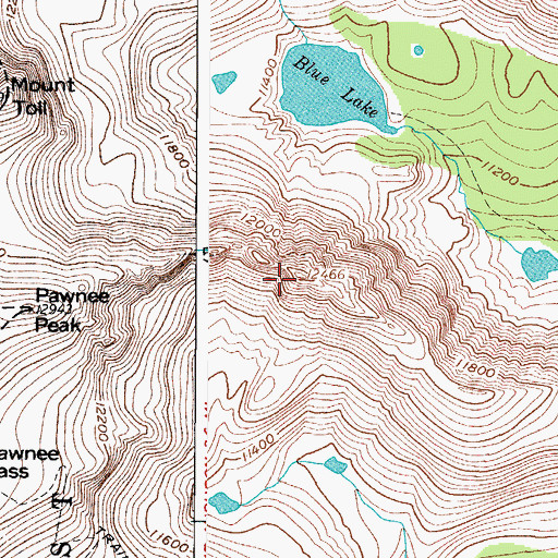 Topographic Map of Little Pawnee Peak, CO