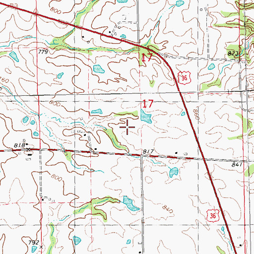 Topographic Map of Pike County, IL