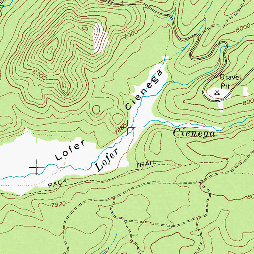 Topographic Map of Boggy Creek, AZ