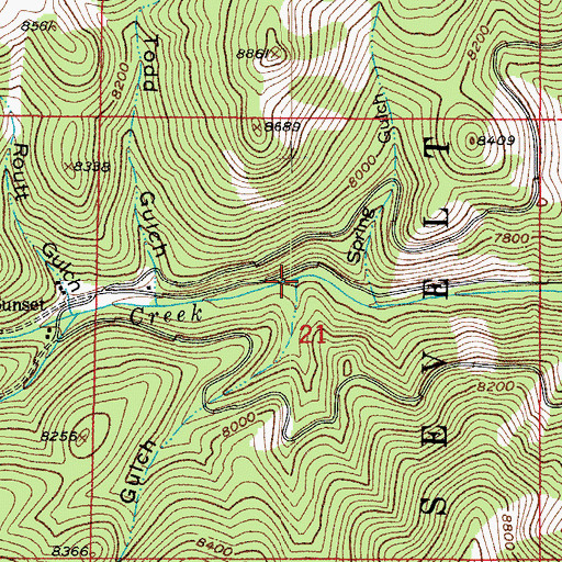 Topographic Map of Bear Gulch, CO