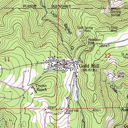 Topographic Map of Gold Hill, CO