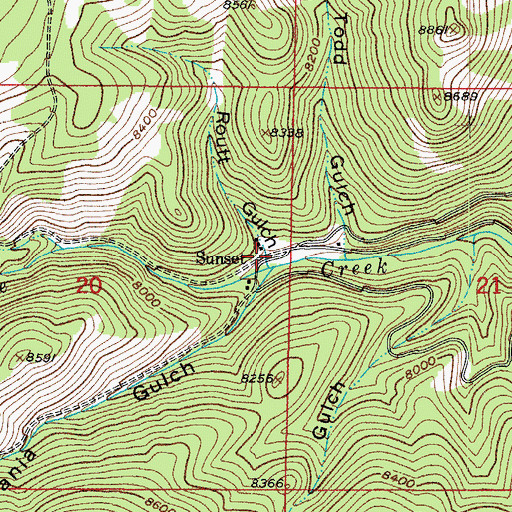 Topographic Map of Routt Gulch, CO