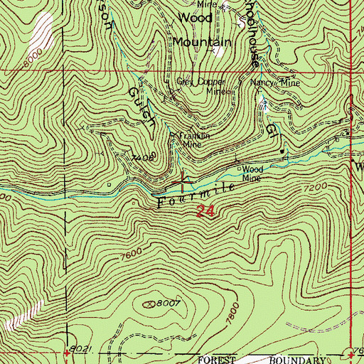 Topographic Map of Emerson Gulch, CO