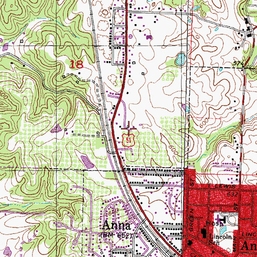 Topographic Map of Union County, IL