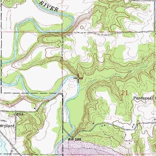 Topographic Map of Vermilion County, IL