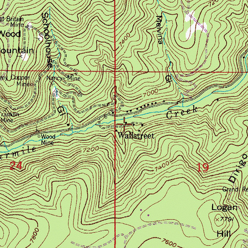 Topographic Map of Wallstreet, CO