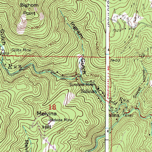 Topographic Map of Ingram Gulch, CO