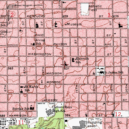 Topographic Map of Bethel Assembly of God Church, IL