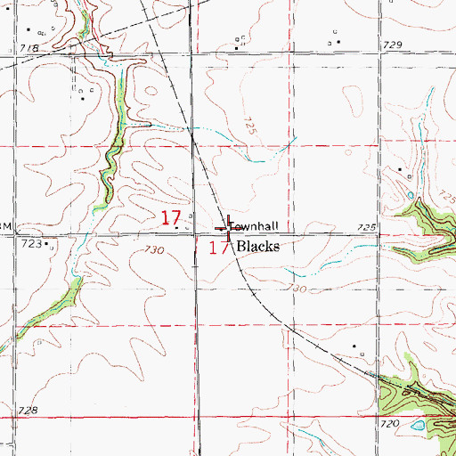 Topographic Map of Blacks, IL