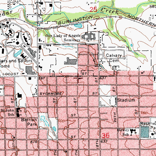 Topographic Map of Calvary Tabernacle, IL