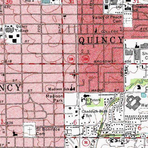 Topographic Map of Cathedral of Worship Church, IL