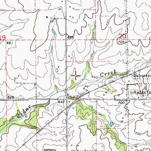 Topographic Map of Cedar Creek Country Club, IL
