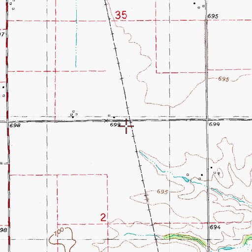 Topographic Map of Chatton Post Office (historical), IL