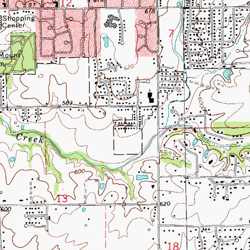 Topographic Map of Cherry Lane Estates, IL