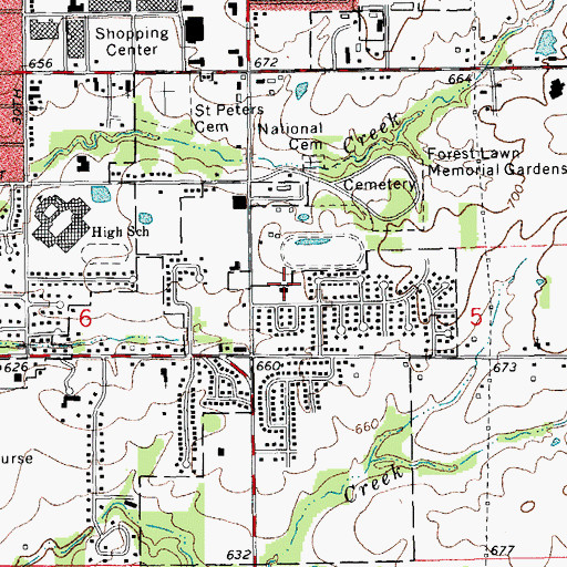 Topographic Map of Christ Lutheran Church, IL