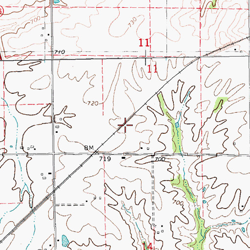 Topographic Map of Cliola Post Office (historical), IL