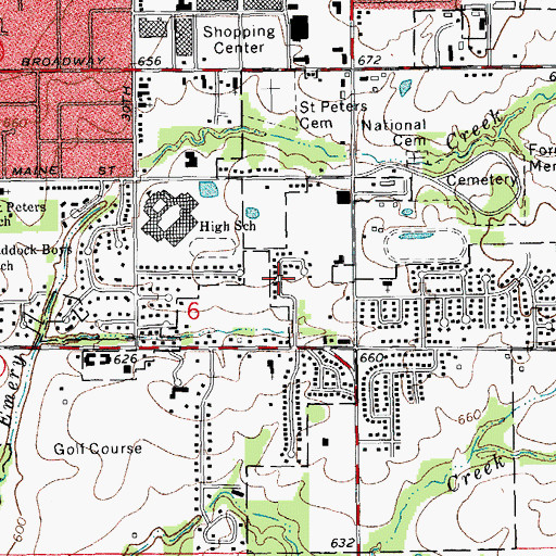 Topographic Map of Glendale, IL