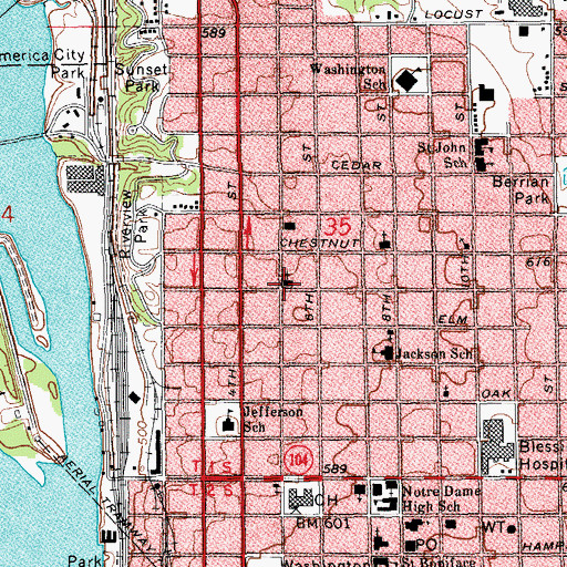 Topographic Map of Grace United Methodist Church, IL