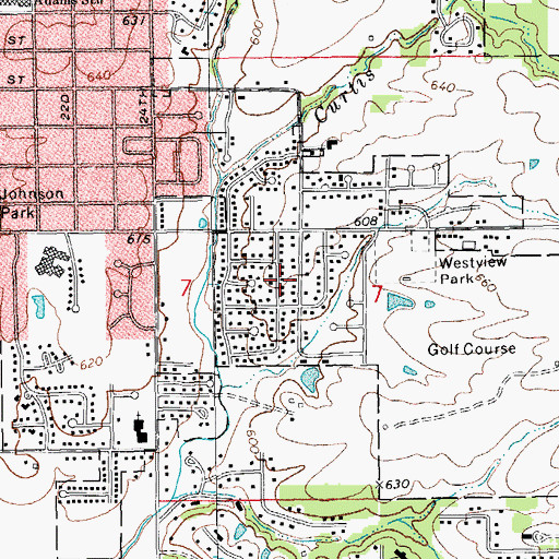 Topographic Map of Hillside Manor, IL