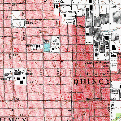 Topographic Map of Immanuel Baptist Church, IL