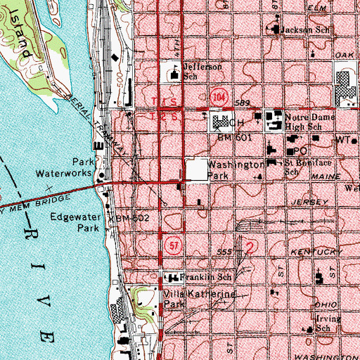 Topographic Map of Lincoln-Douglas Valentine Museum, IL