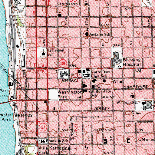 Topographic Map of Living World Fellowship Church, IL