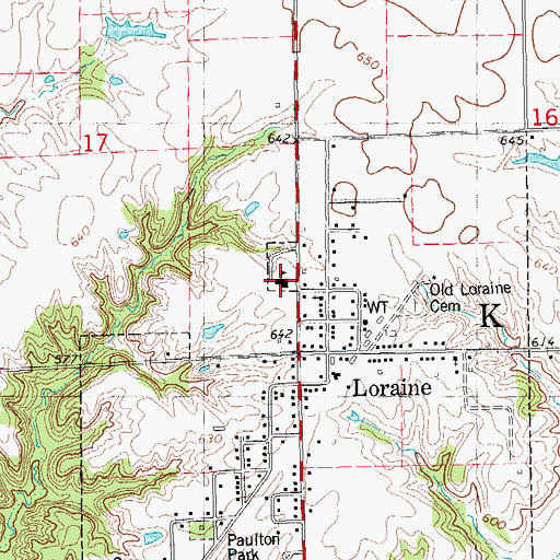 Topographic Map of Loraine Elementary School, IL