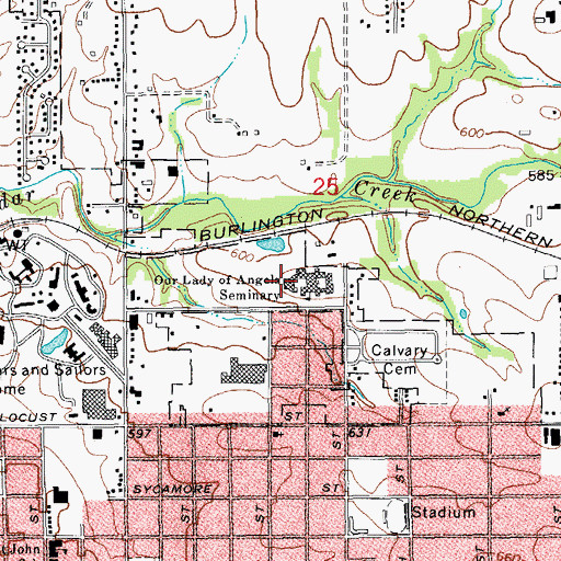 Topographic Map of North Campus Gymnasium, IL