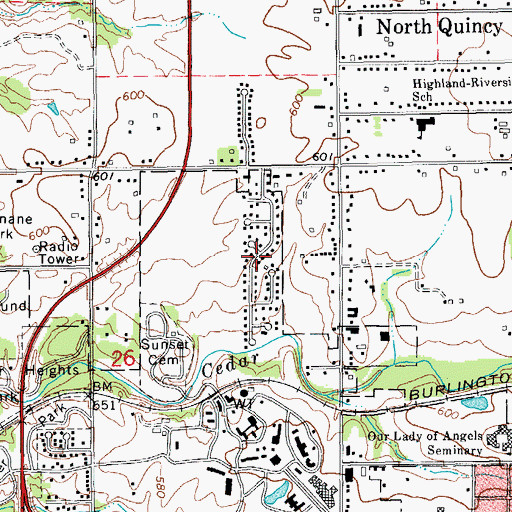Topographic Map of Northridge, IL