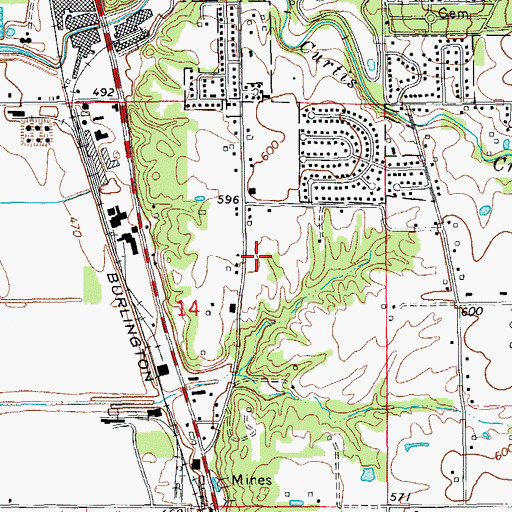 Topographic Map of Palm Garden Mobile Home Park, IL