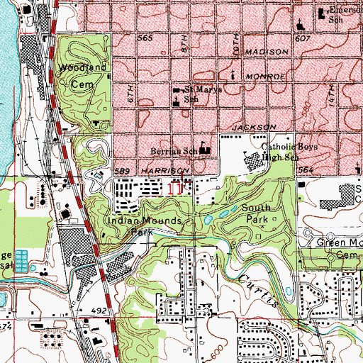Topographic Map of Parkview Church, IL