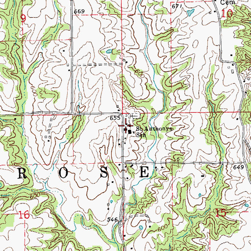 Topographic Map of Saint Anthony Roman Catholic Church, IL