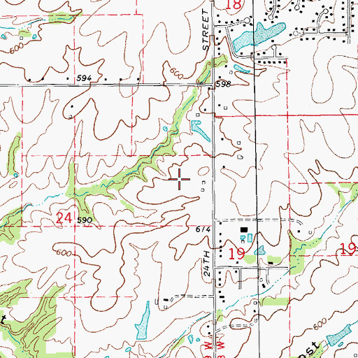 Topographic Map of Sheridan Estates, IL
