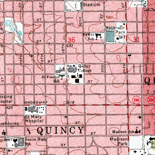 Topographic Map of Solano Hall, IL