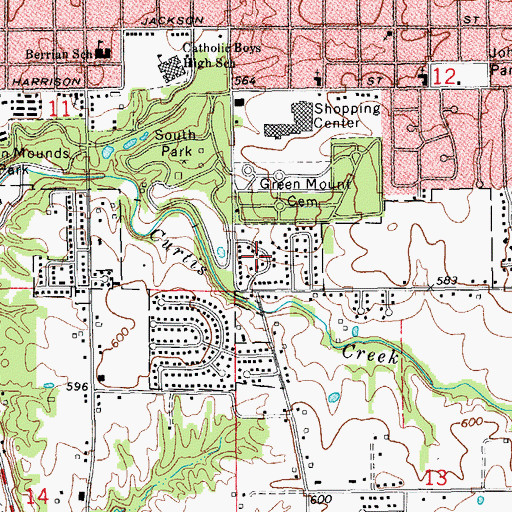 Topographic Map of South Park Terrace, IL