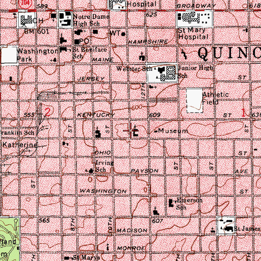Topographic Map of Union United Methodist Church, IL
