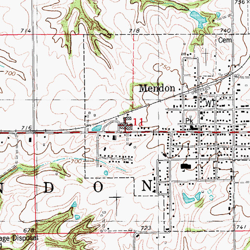 Topographic Map of Unity High School, IL