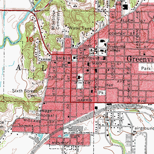 Topographic Map of First United Methodist Church, IL