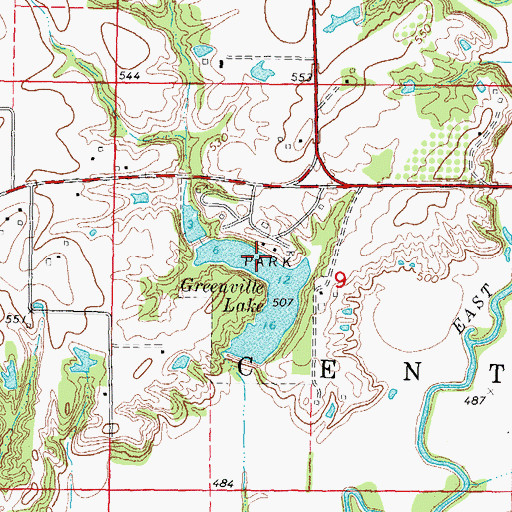 Topographic Map of Greenville Park, IL