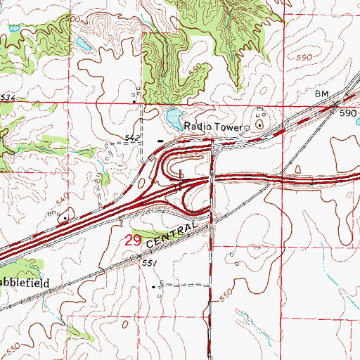 Topographic Map of Interchange 41, IL