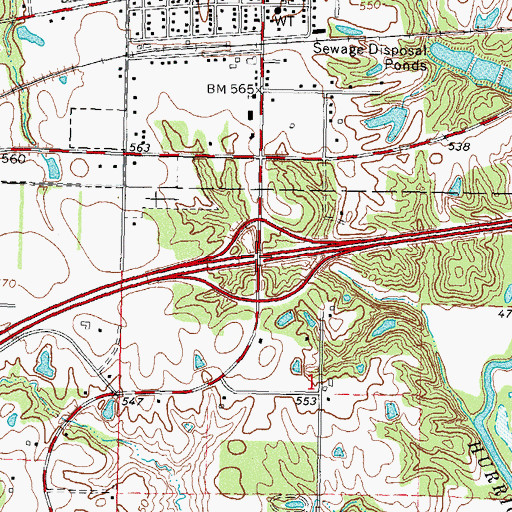 Topographic Map of Interchange 52, IL