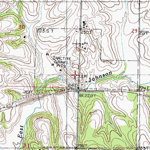 Topographic Map of Adams-Daggert Cemetery, IL