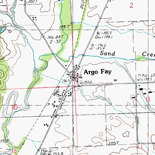 Topographic Map of Argo Cemetery, IL