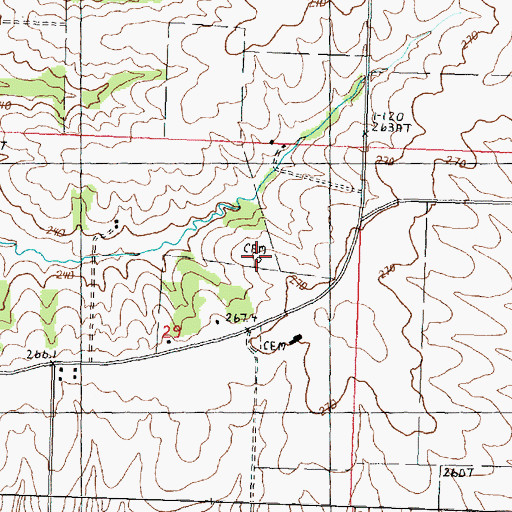 Topographic Map of Arnolds Grove Dunkard Cemetery, IL